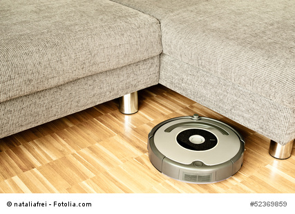 home vacuum cleaning robot in action